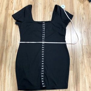 NWOT -3X Black cotton ribbed dress